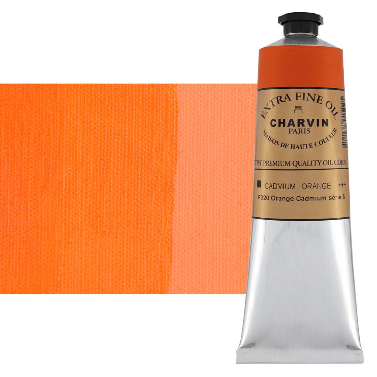 Charvin Extra Fine Oil Paint, Cadmium Orange 150 ml - Triple-Milled, Rich Texture, Poppy Oil-Based, Light-Fast, Handmade, Archival Quality
